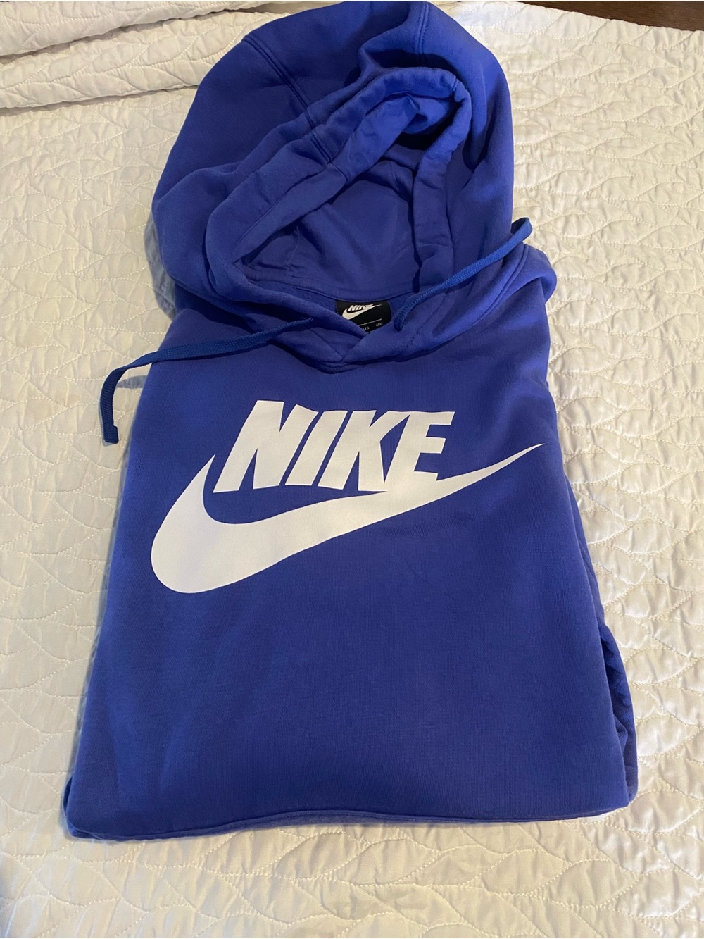 Nike Blue Hoodie with White Swoosh Logo